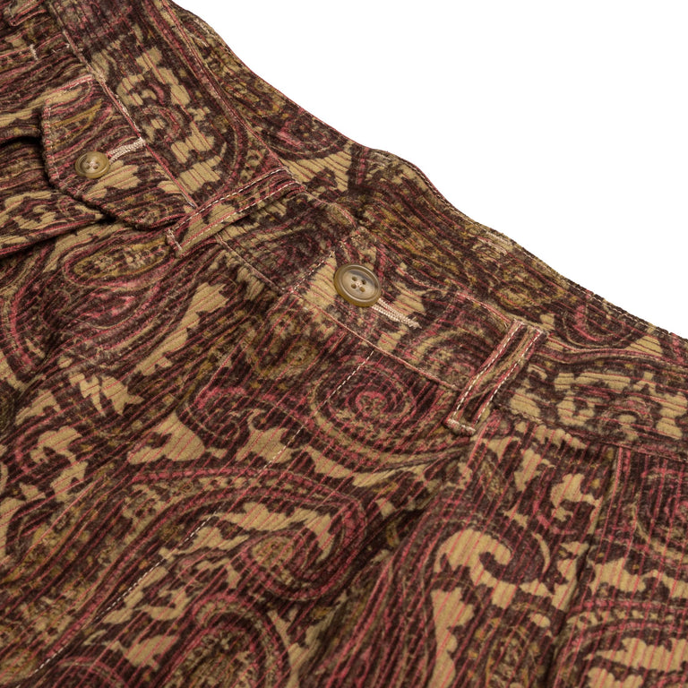 Beams Plus 2 Pleats Trousers Corduroy Print