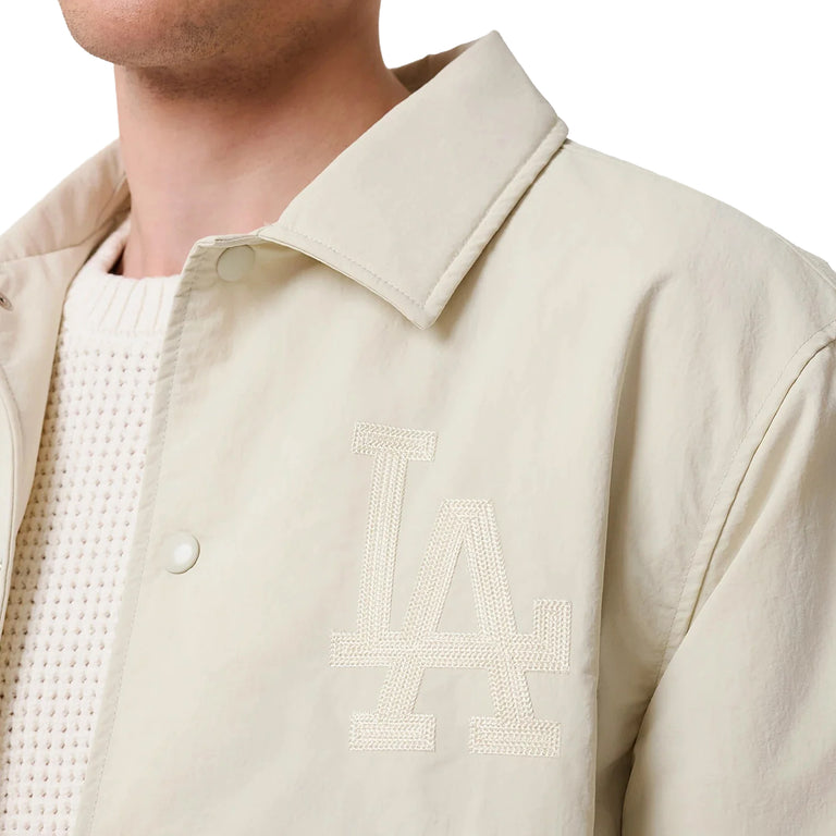 New Era LA Dodgers MLB Coach Jacket - L / Light Beige - 3
