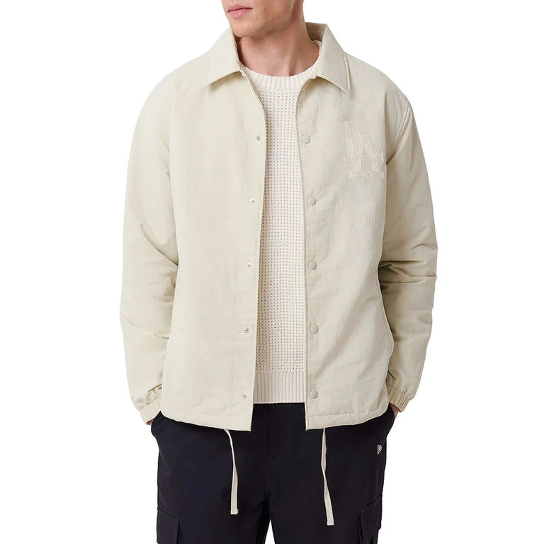 New Era LA Dodgers MLB Coach Jacket - L / Light Beige - 6
