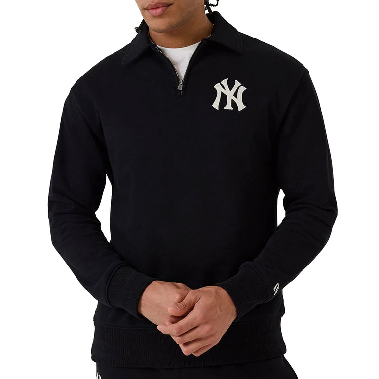 New Era New York Yankees MLB 1/4 Zip Sweater - S / Black - 2

