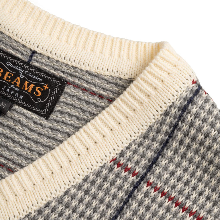 Beams Plus Cotton Linen Vest Plaid
