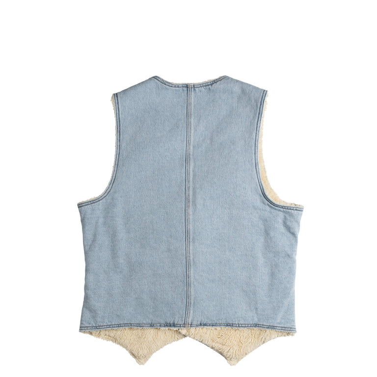 Sherpa denim vest on sale