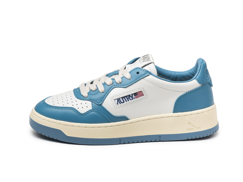 Autry Medalist Low Sneakers In White And Tanzine Leather And