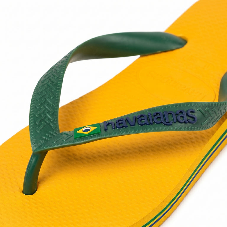 Havaianas Brasil Logo - 41-42 / Yellow / Green - 4