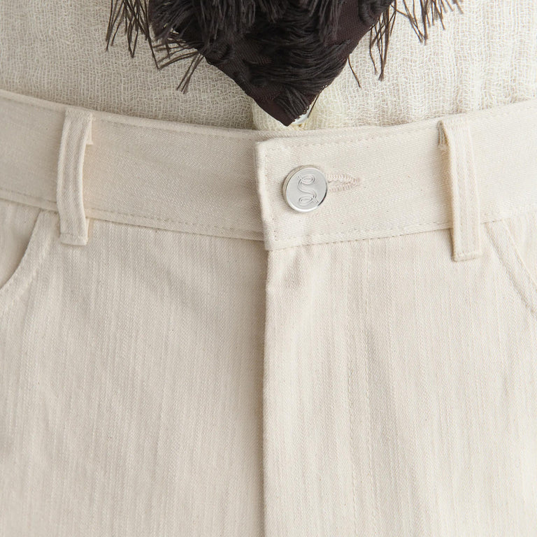 Sefr Davis Denim Shorts - XL / Light Ecru Twill - 4
