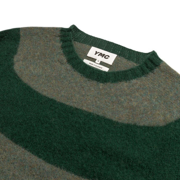 YMC Suedehead Stripe Crew Neck Knit