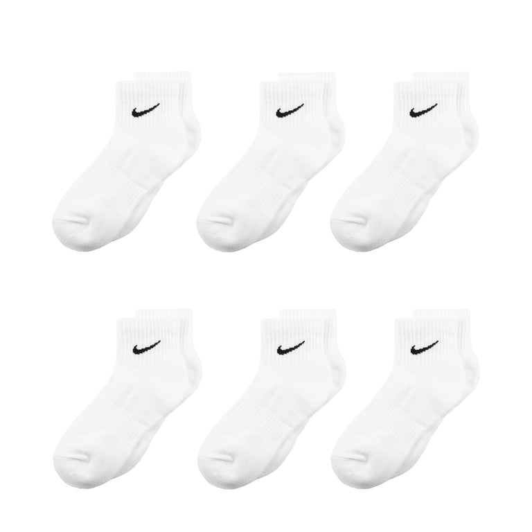 Nike	Everyday Cushioned Ankle Socks 6 Pack - XL / White / Black
