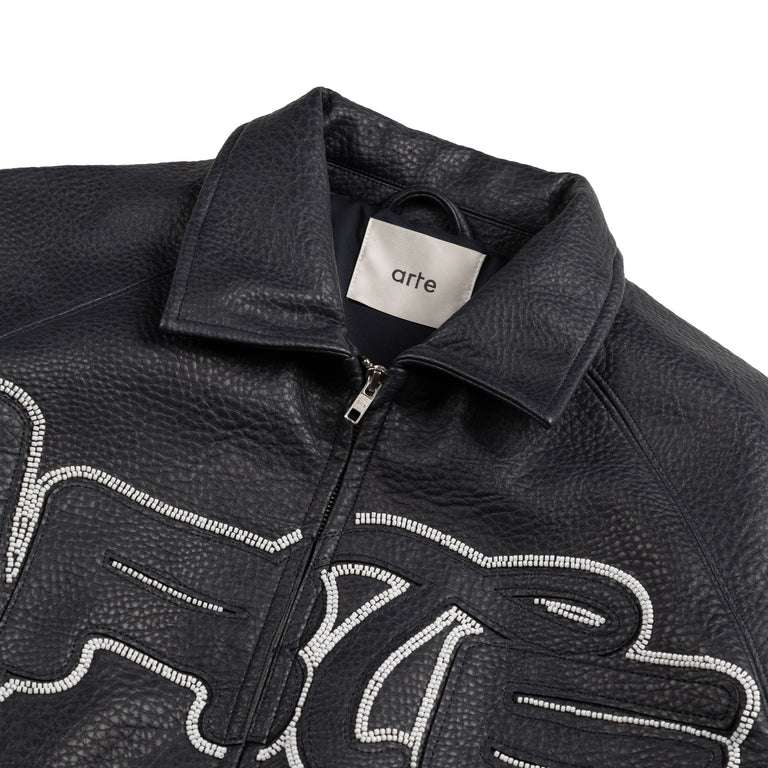 Arte Antwerp Big Logo Leather Jacket