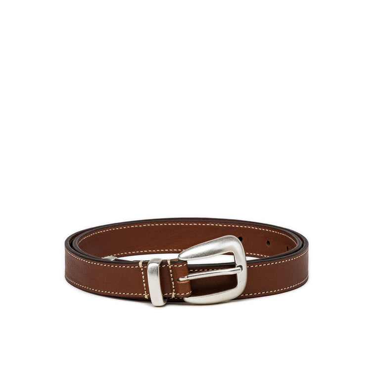 Molebo Soft Leather Triple Hardware Belt - 80 / Cognac
