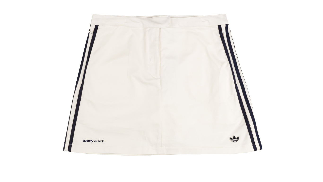 Adidas Women's x Sporty & Rich Shorts in White/Night Indigo