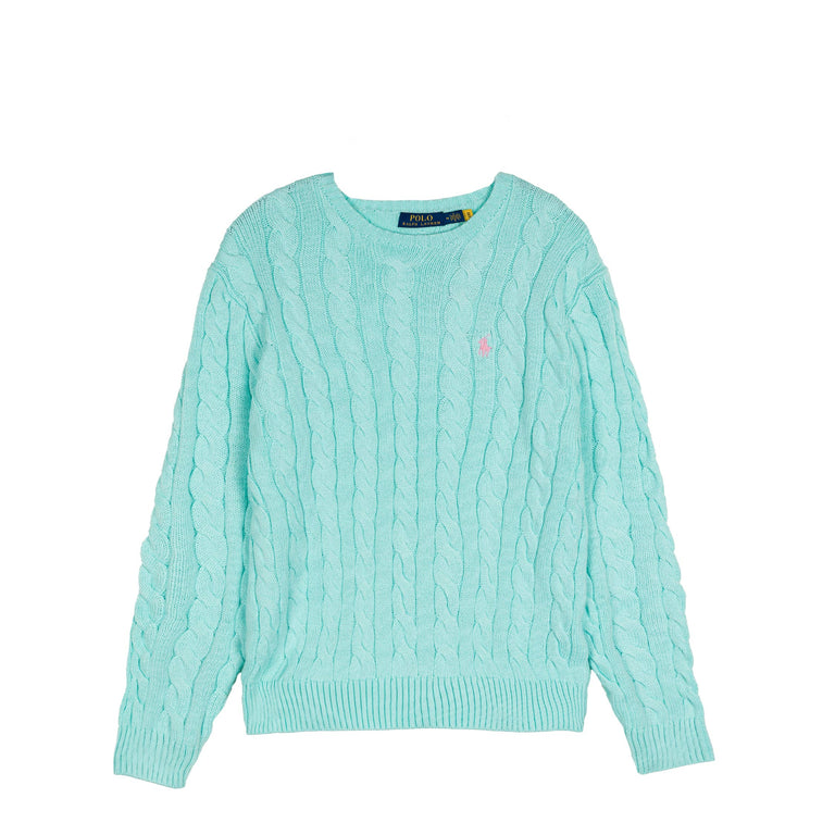 Polo Ralph Lauren Cable-Knit Cotton Quarter-Zip Jumper - XXL / New Aqua
