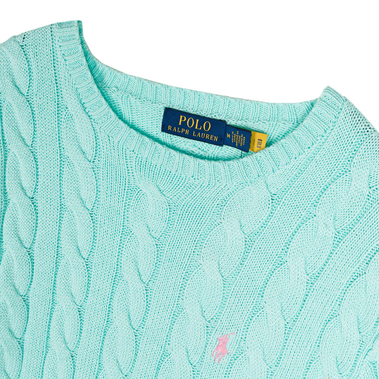 Polo Ralph Lauren Cable-Knit Cotton Quarter-Zip Jumper - XXL / New Aqua - 2