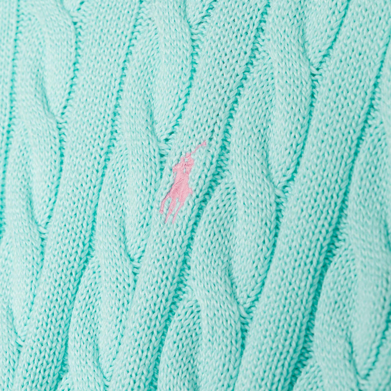 Polo Ralph Lauren Cable-Knit Cotton Quarter-Zip Jumper - XXL / New Aqua - 3