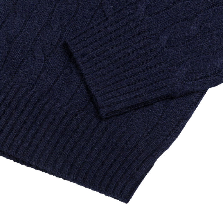 Polo Ralph Lauren Cable-Knit Wool-Cashmere Sweater (Hunter Navy)