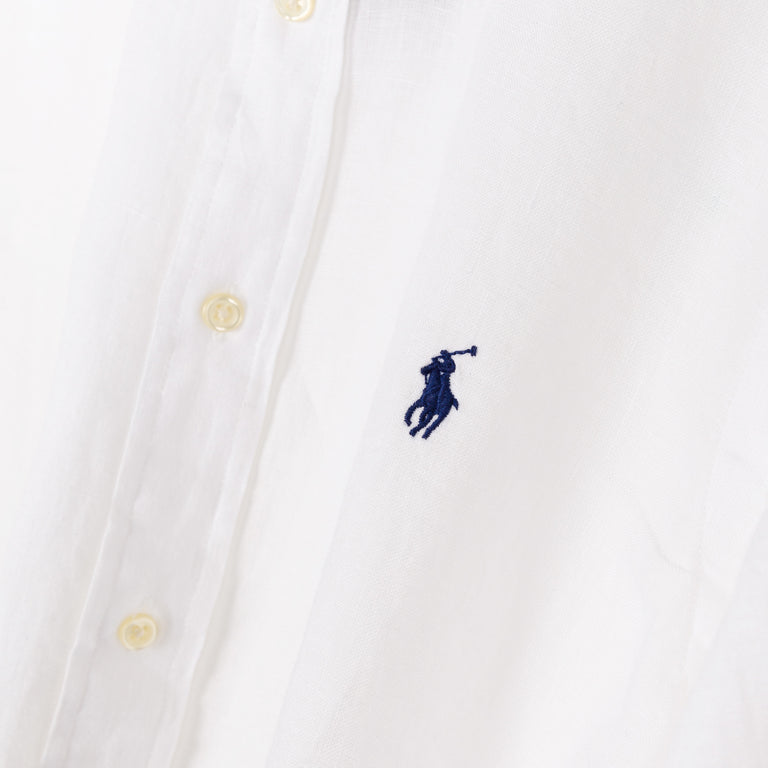 Polo Ralph Lauren Custom Fit Linen Shirt - L / White - 3