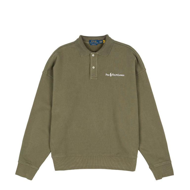 Polo Ralph Lauren Relaxed Fit Logo Collared Sweatshirt - XL / Cruise Olive - 1