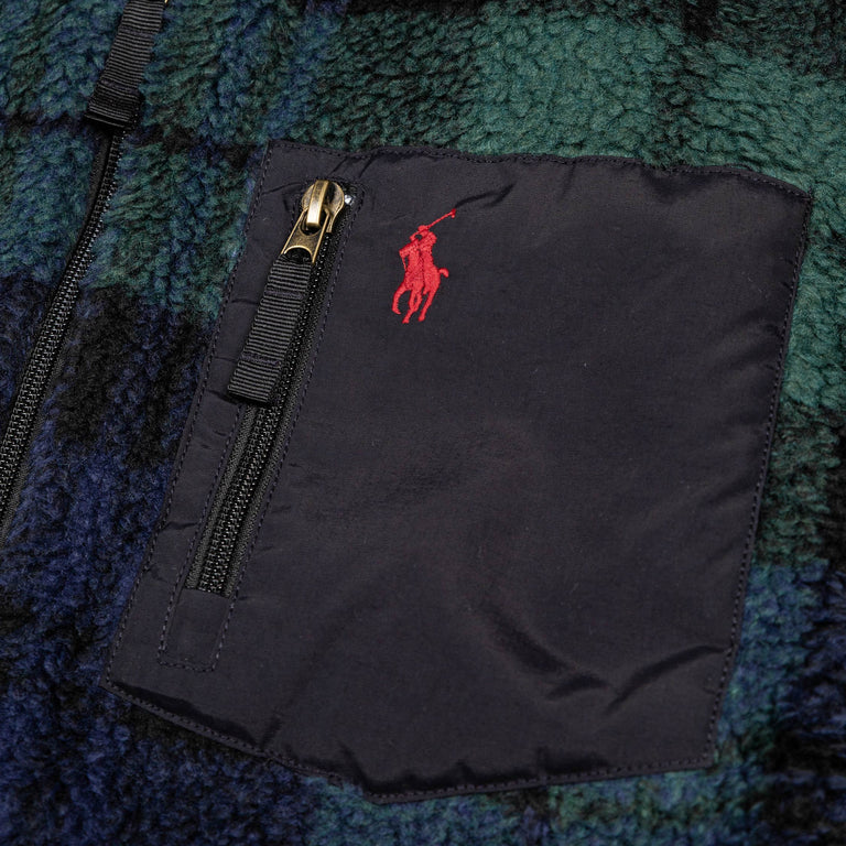Polo Ralph Lauren Plaid Pile Fleece Jacket - XL / Blackwatch Plaid - 4

