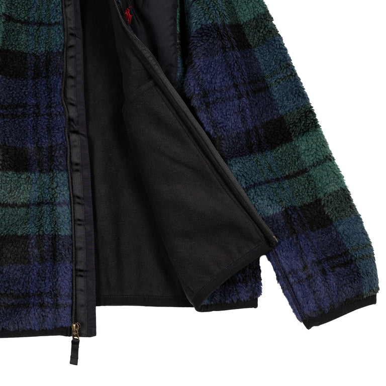 Polo Ralph Lauren Plaid Pile Fleece Jacket - XL / Blackwatch Plaid - 6
