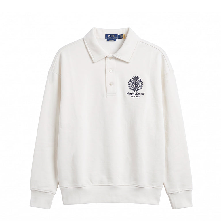 Polo Ralph Lauren Relaxed Fit Logo Collared Sweatshirt - S / Trophy Cream - 1