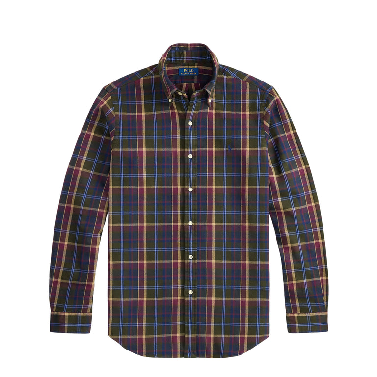 Polo Ralph Lauren Custom Fit Plaid Flannel Shirt - L / Blue Purple Heather - 1