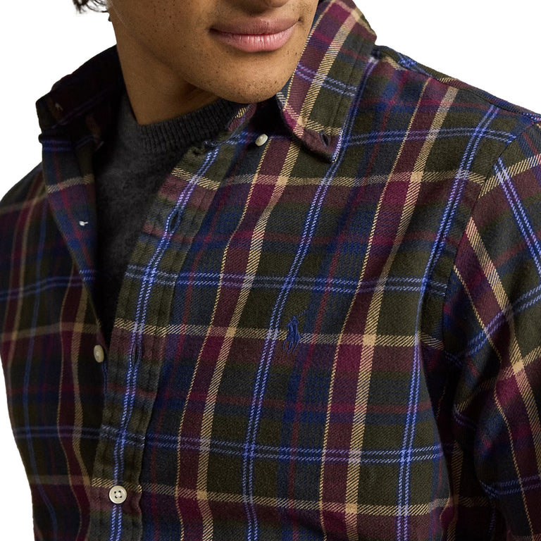 Polo Ralph Lauren Custom Fit Plaid Flannel Shirt - L / Blue Purple Heather - 4