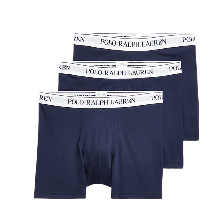 Polo Ralph Lauren Stretch Cotton Boxer Brief 3-Pack - L / Navy / White
