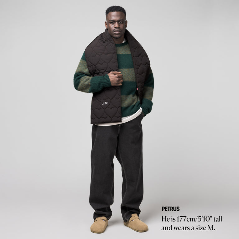 YMC Suedehead Stripe Crew Neck Knit