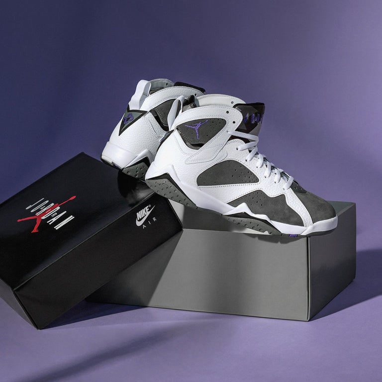Grey and white jordan 7 top