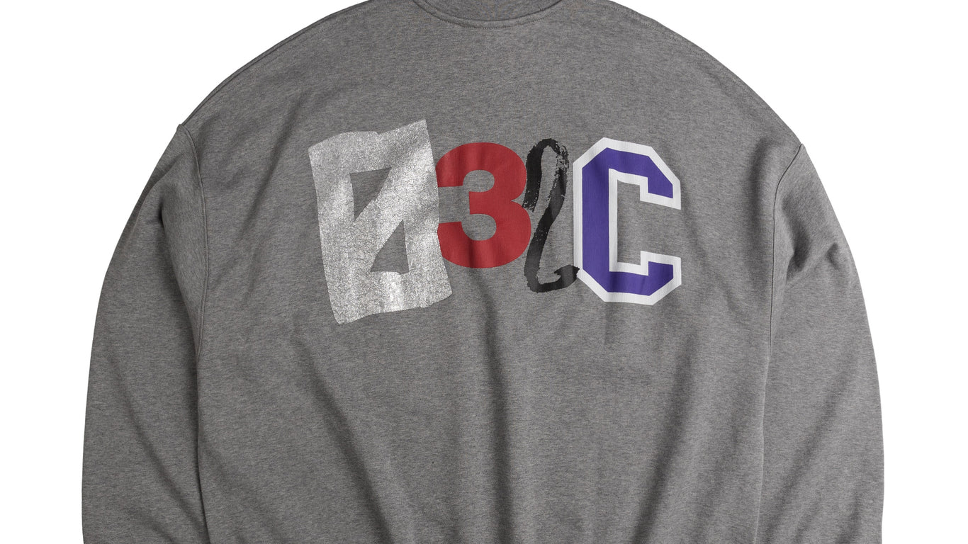 【032C】\"MULTI-MEDIA\" BUBBLE CREWNECK GREY MELANGE 032c 'Multi-Media' Bubble Crewneck | Apparel » Buy online now!