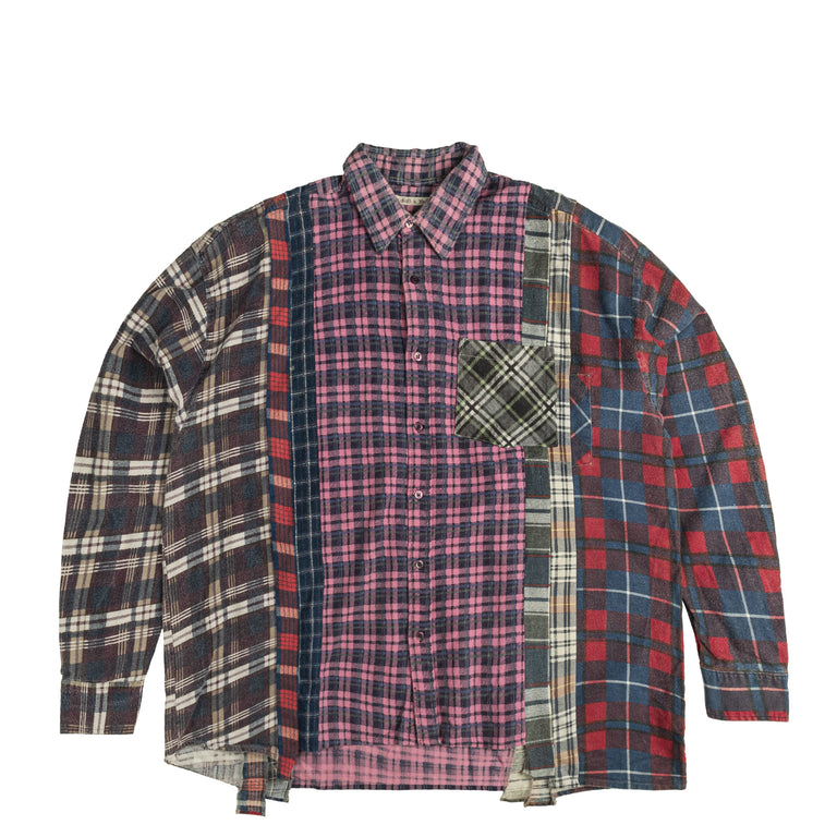 Needles *Rebuild By* Flannel 7 Cuts Wide Shirt