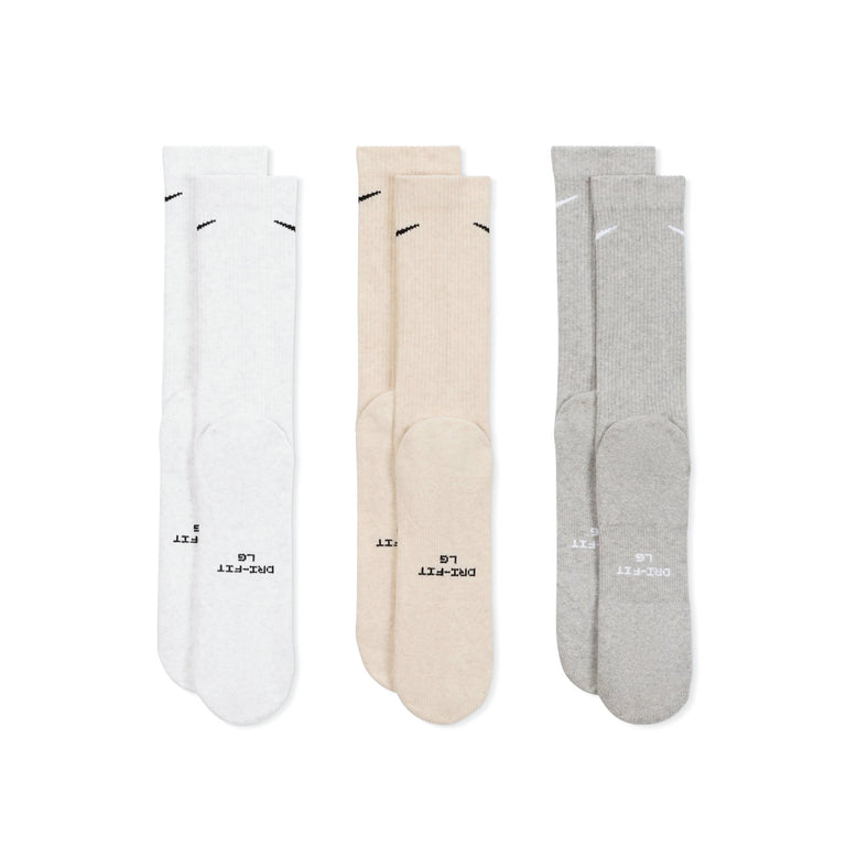 Nike	Everyday Elevated Crew Socks 3-Pack - L / White / Nude / Grey - 3
