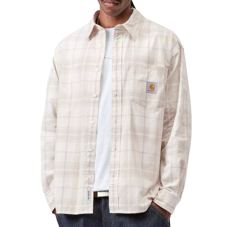 Carhartt WIP L/S Wilber Shirt - M / Wilber Check / Natural - 3