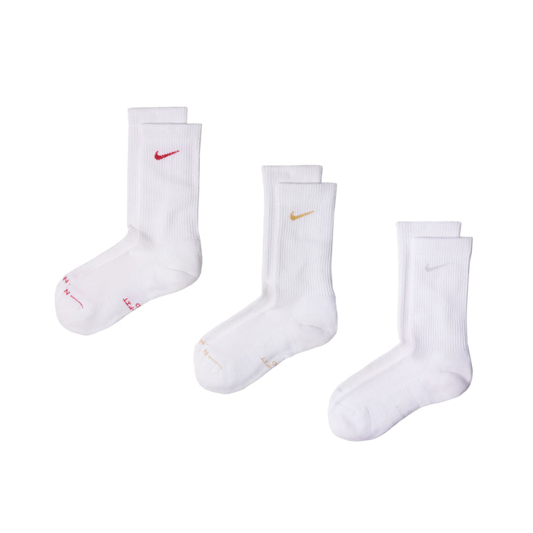 Nike	Everyday Elevated Crew Socks 3-Pack - XL / White / Multi - 1