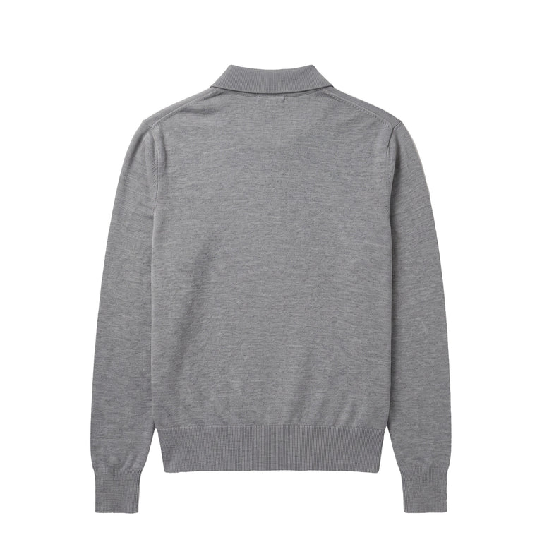 AMI Paris	Ami De Coeur Wool Polo - XL / Gris Cendre Chine / Black - 2
