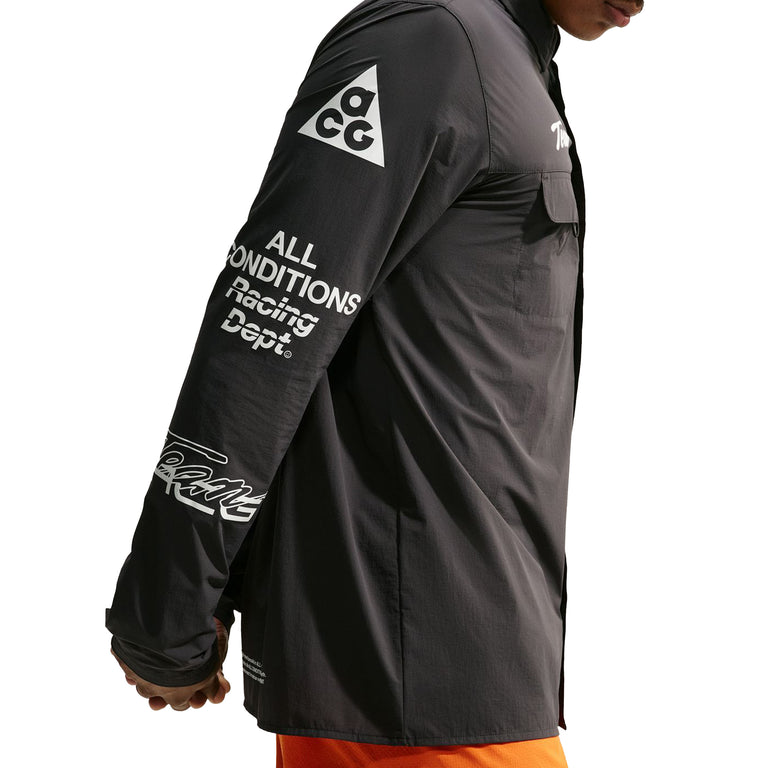 Nike	ACG "Aireez" UV Protection Button-Up Long-Sleeve Graphic Top - XXL / Dark Smoke Grey / White - 7
