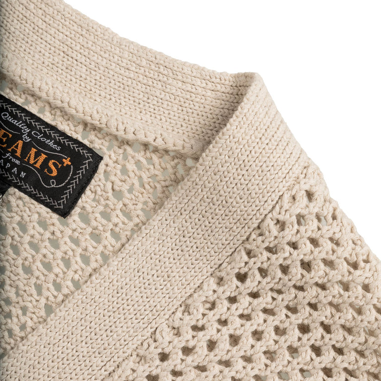 Beams Plus Cardigan Argyle Mesh