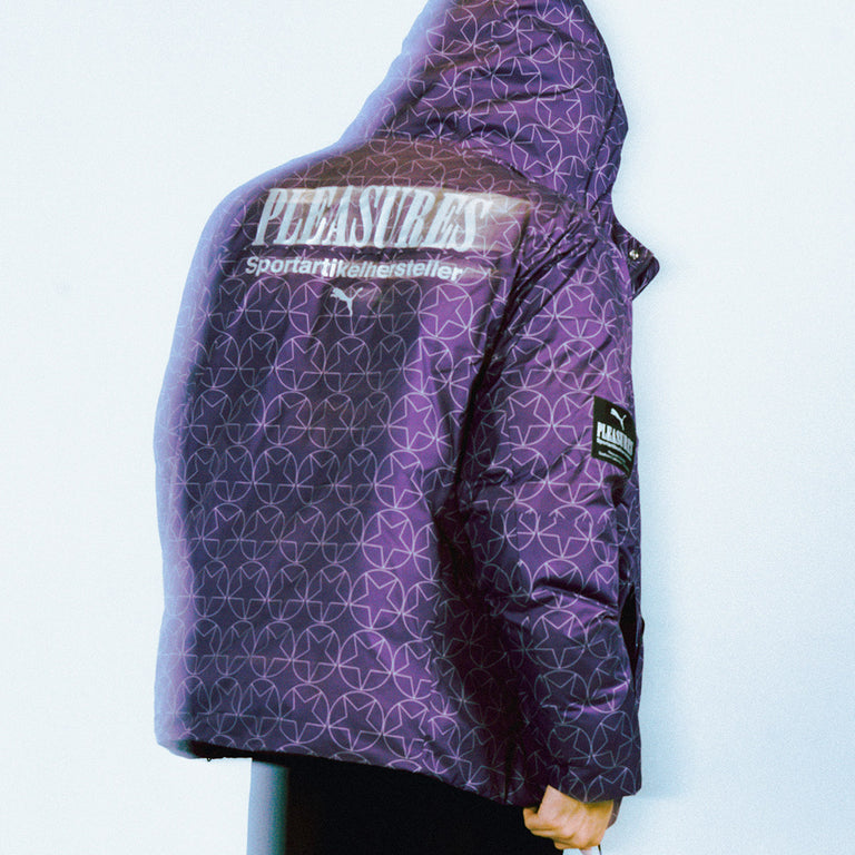 Puma x Pleasures Puffer Jacket onfeet