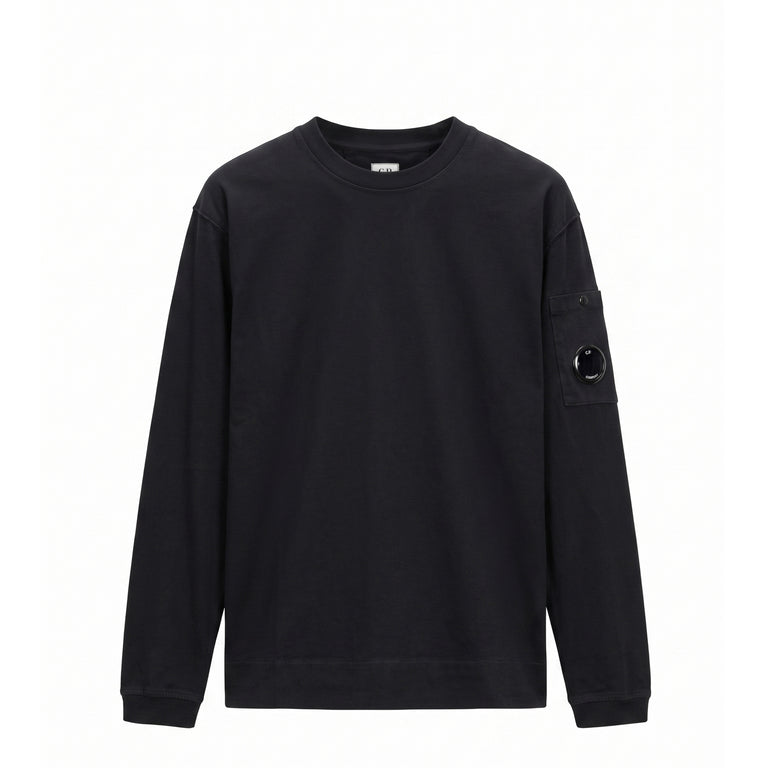 C.P. Company 30/2 Mercerized Jersey Lens Longsleeve T-Shirt - S / Black - 1