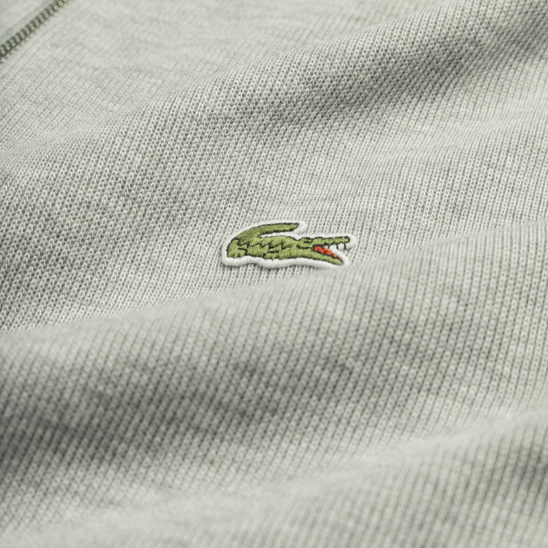 Lacoste Zippered Stand Up Collar Cotton Sweatshirt
