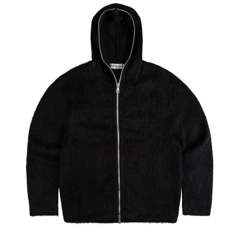 Black wool hoodie 2025