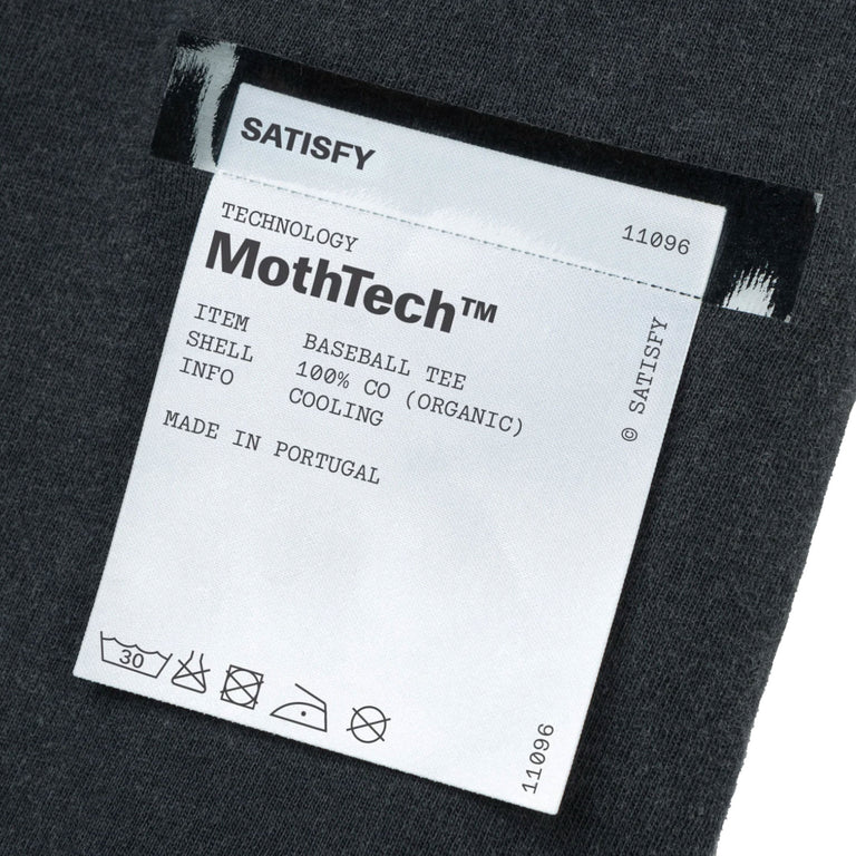 Satisfy MothTech Baseball Tee - M / Off White / Aged Black - 6