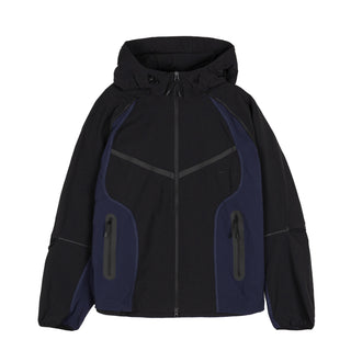 Nike	Tech Dri-Fit Woven Full-Zip Color-Block Windrunner Jacket - XL / Black / Obsidian / Black