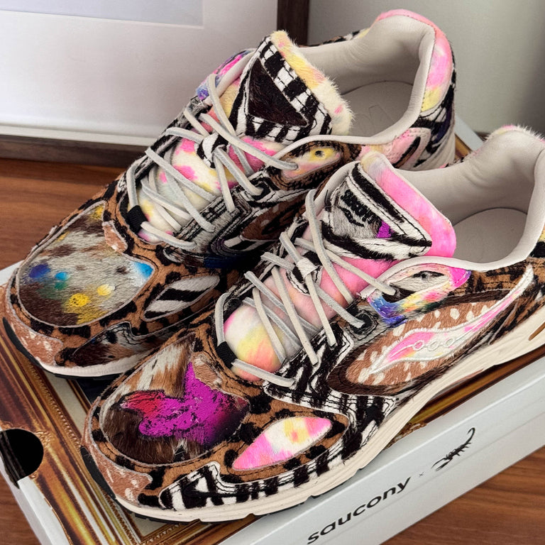Saucony x Westside Gunn Grid Jazz 9 (Multi / Ivory) onfeet