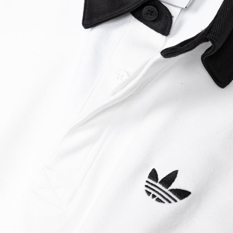 Adidas	Three Stripes Rugby Long Sleeve Polo Shirt - M / White - 3