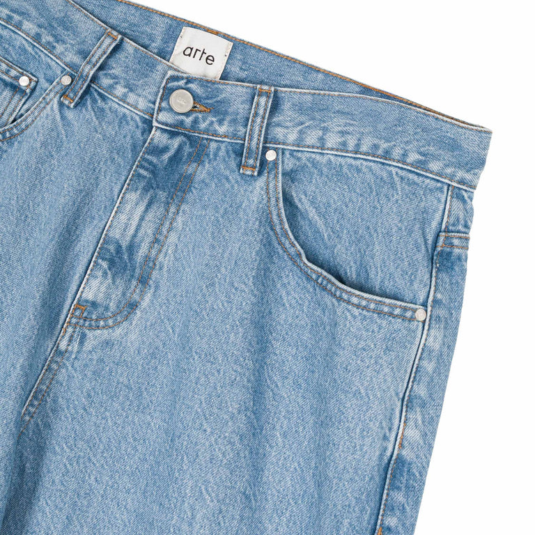 Arte Antwerp Stencil Uniform Denim Pants - 28 / Denim Bleach - 3