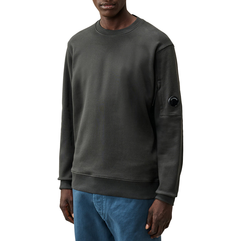 C.P. Company Diagonal Raised Fleece Crew Neck Lens Sweatshirt - S / Raven - 2
