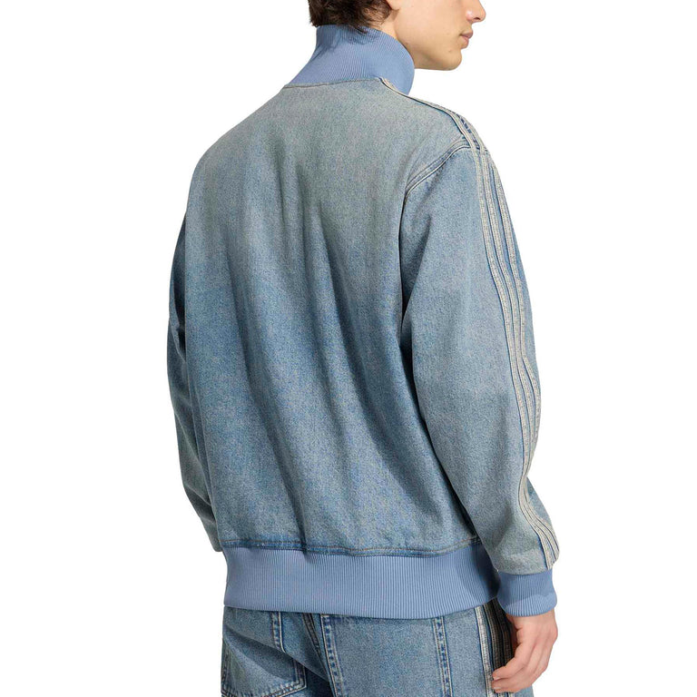Adidas Firebird Denim Needle Track Top - L / Worn Blue Denim - 3