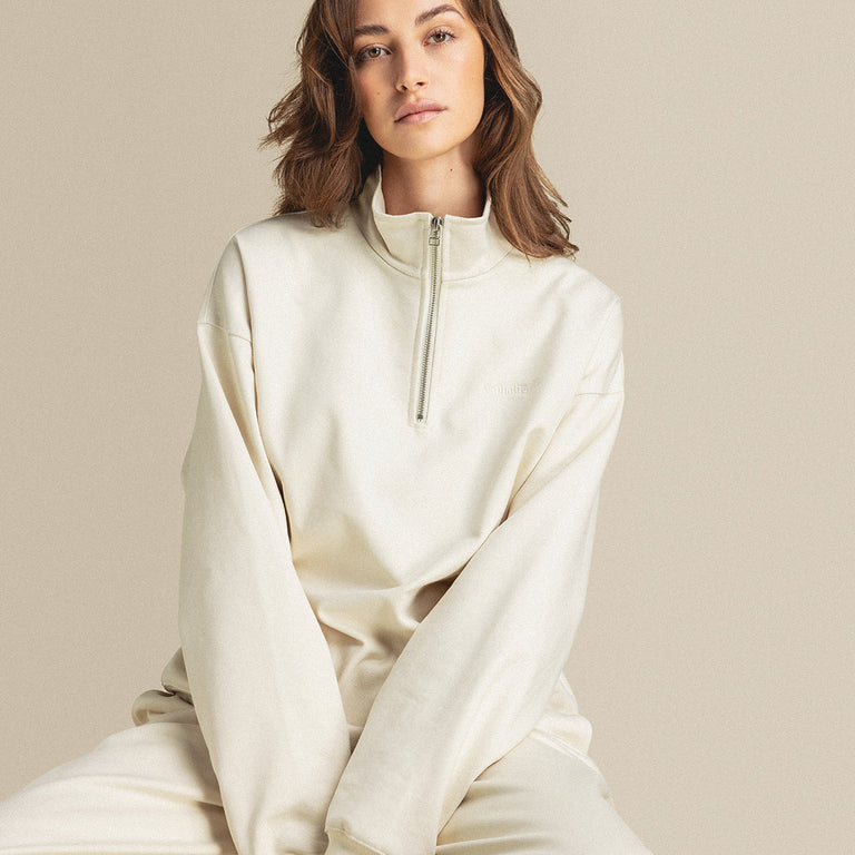 Asphaltgold Essential Half Zip Sweater onfeet