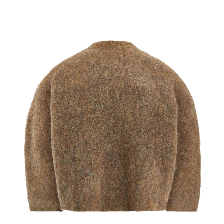 Martine Rose Brushed Mohair V-Neck Jumper (Brown)