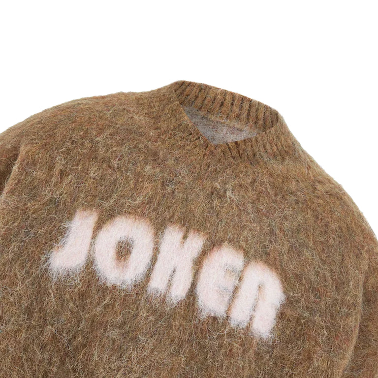 Martine Rose Brushed Mohair V-Neck Jumper (Brown)